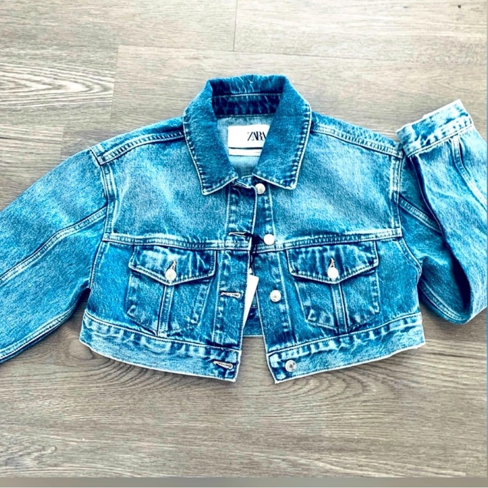 Zara cropped denim jacket S NWT